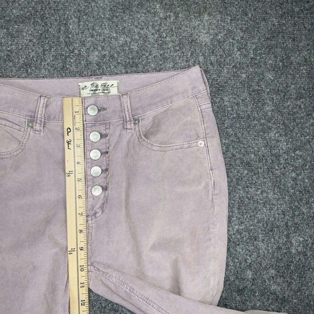 Free People  Pants Womens Size 26 Lavender Sun Chaser Corduroy exposed button - Picture 6 of 11